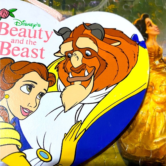 DISNEY’S BEAUTY & THE BEAST VTG 90s KURT ALDER HANDCRAFTED WOODEN XMAS ORNAMENT - Picture 3 of 7